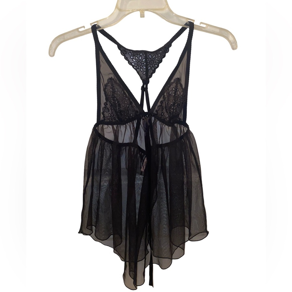 Victoria’s Secret Mesh and Lace Racer Back Babydoll Lingerie